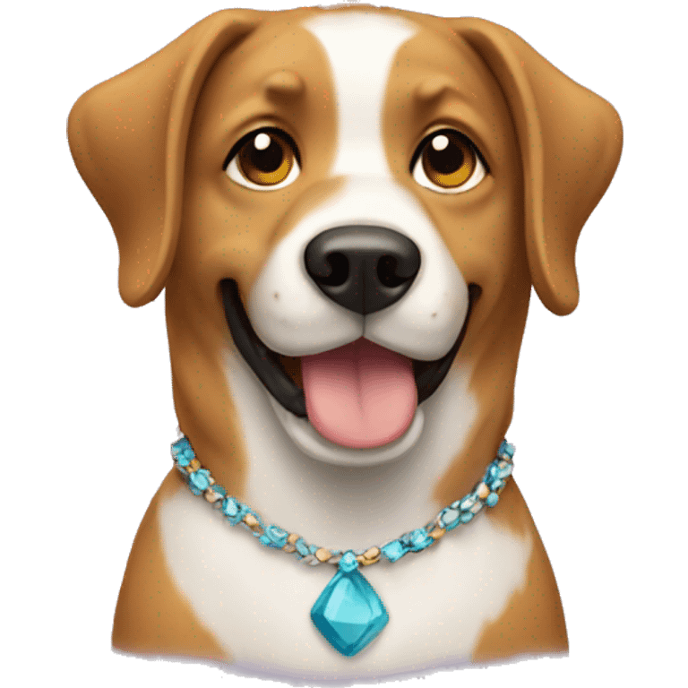 Dog with necklace  emoji