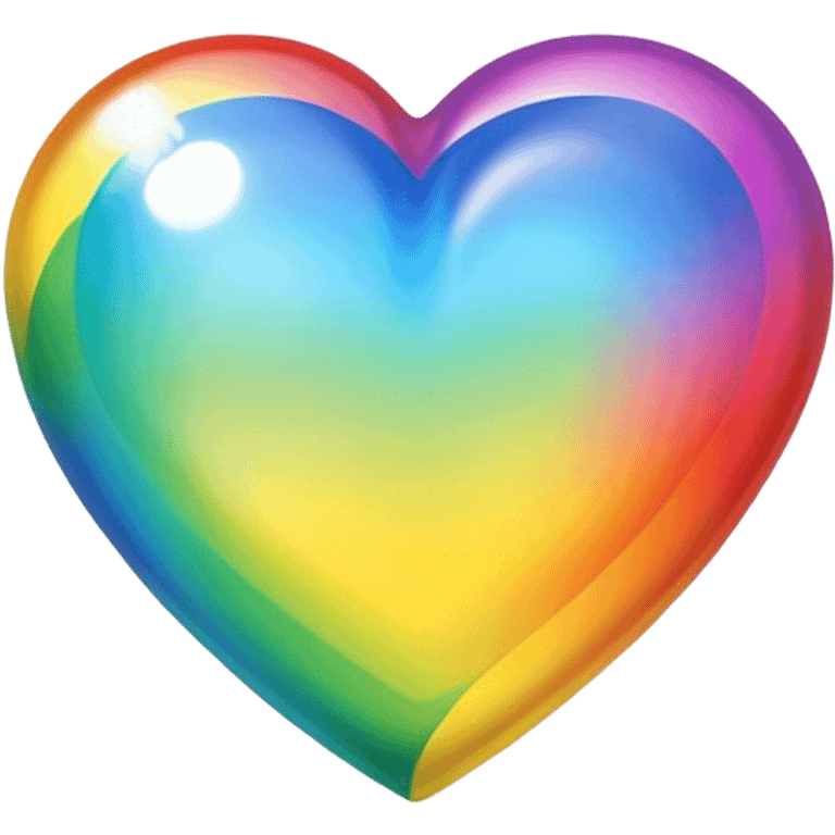 Thinking of a rainbow heart emoji