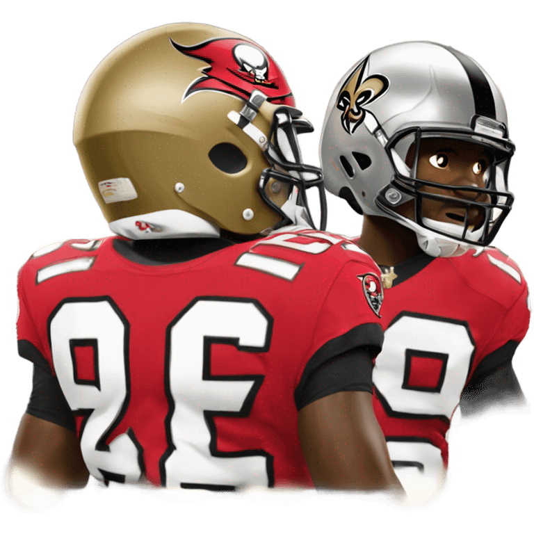  Tampa Bay Buccaneers player and New Orleans Saints player facing each other emoji