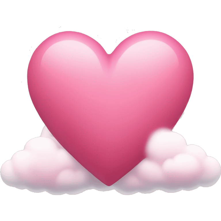 corazón rosa sobre una nube emoji