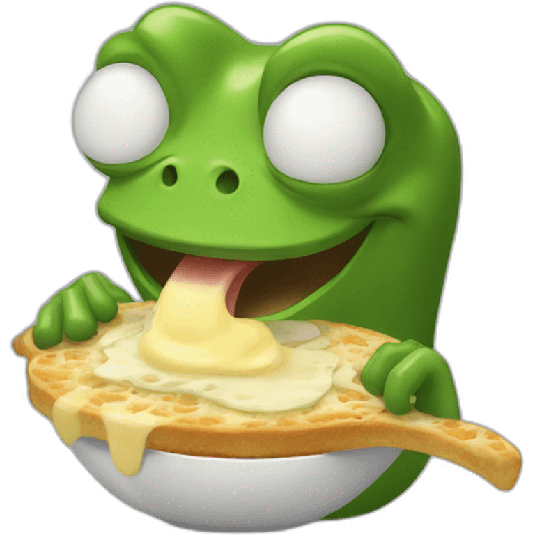 Rana Pepe comiendo mayonesa emoji