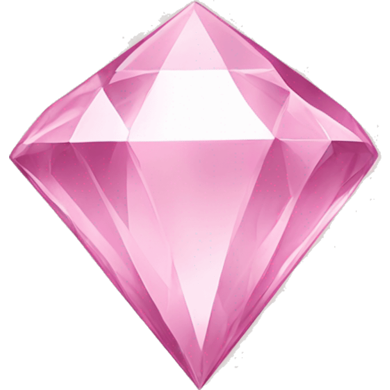 A jewel or gem emoji. Depicted in the shape of a classic diamond but in the soft pink color emoji