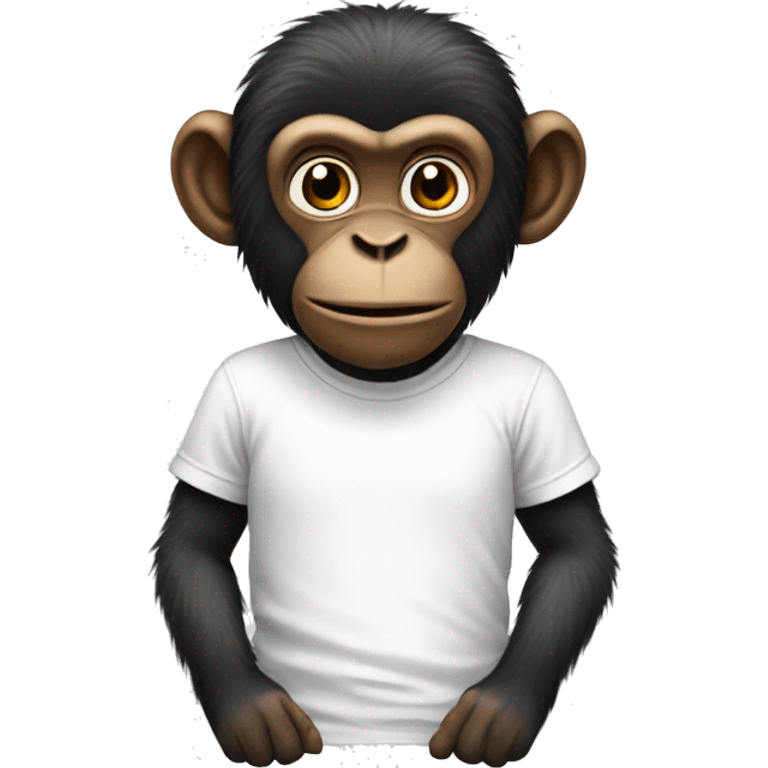 black monkey in white t-shirt emoji