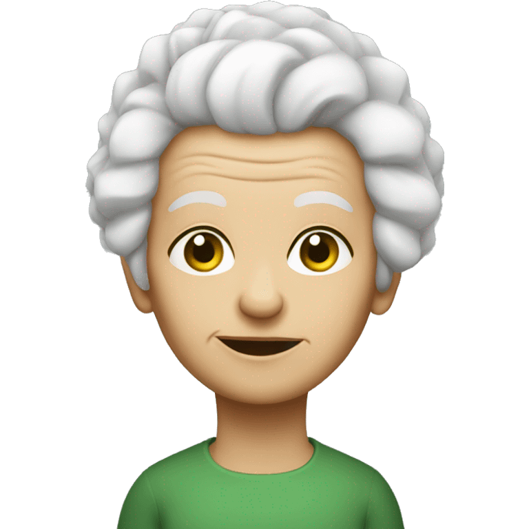 old woman white hair green eyes mohawk emoji