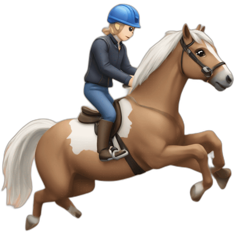 Poney qui fait un wheeling emoji