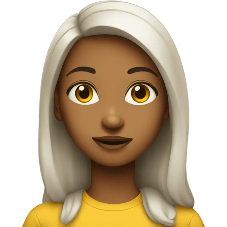 Girl in yellow t shirt  emoji