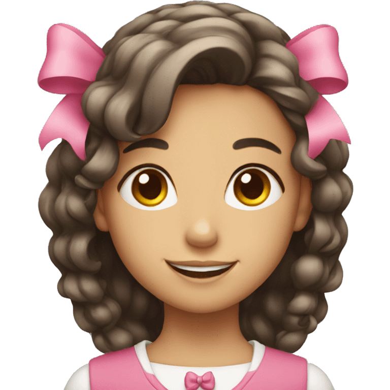 smiling girl with bow emoji