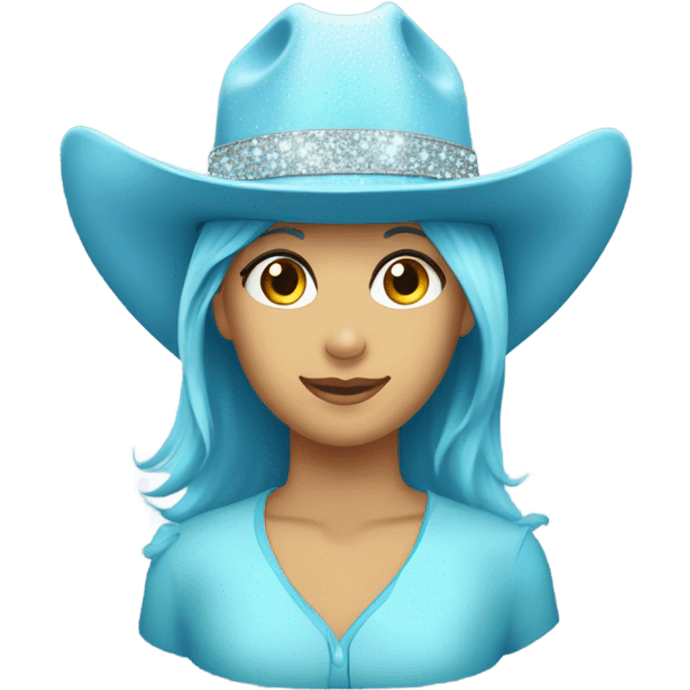 light blue cowgirl hat with sparkles without a person emoji