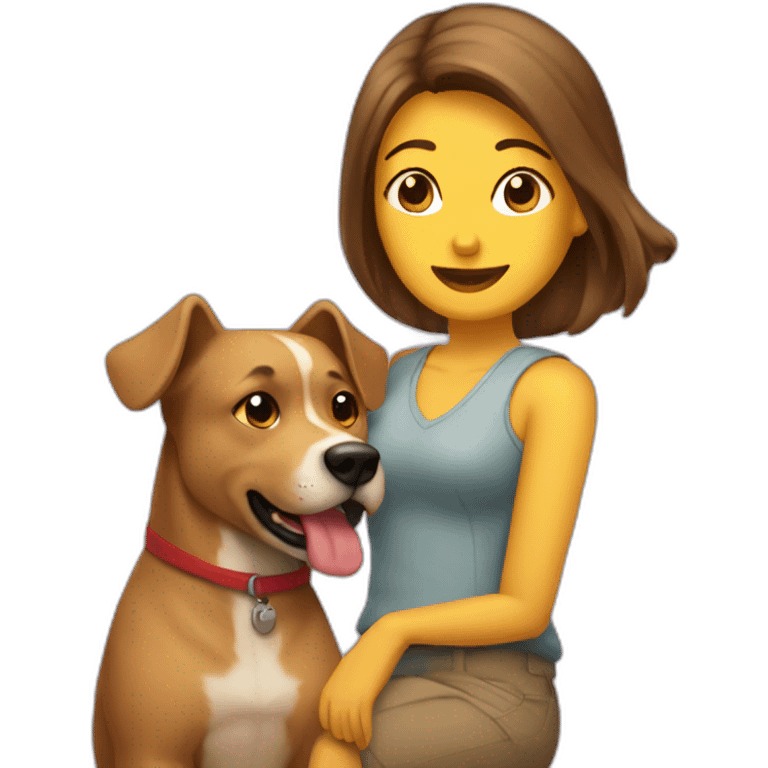 Perrito con una mujer emoji