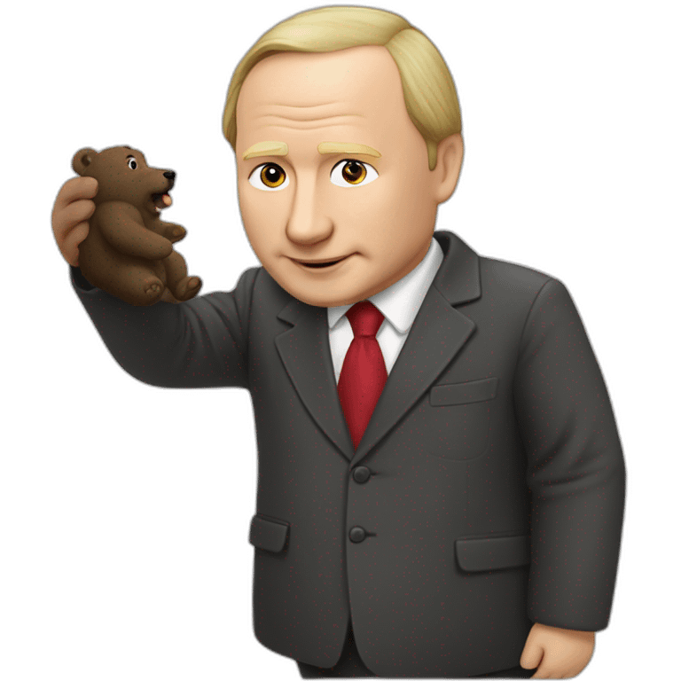 Vladimir Poutine qui chevauche un ours  emoji