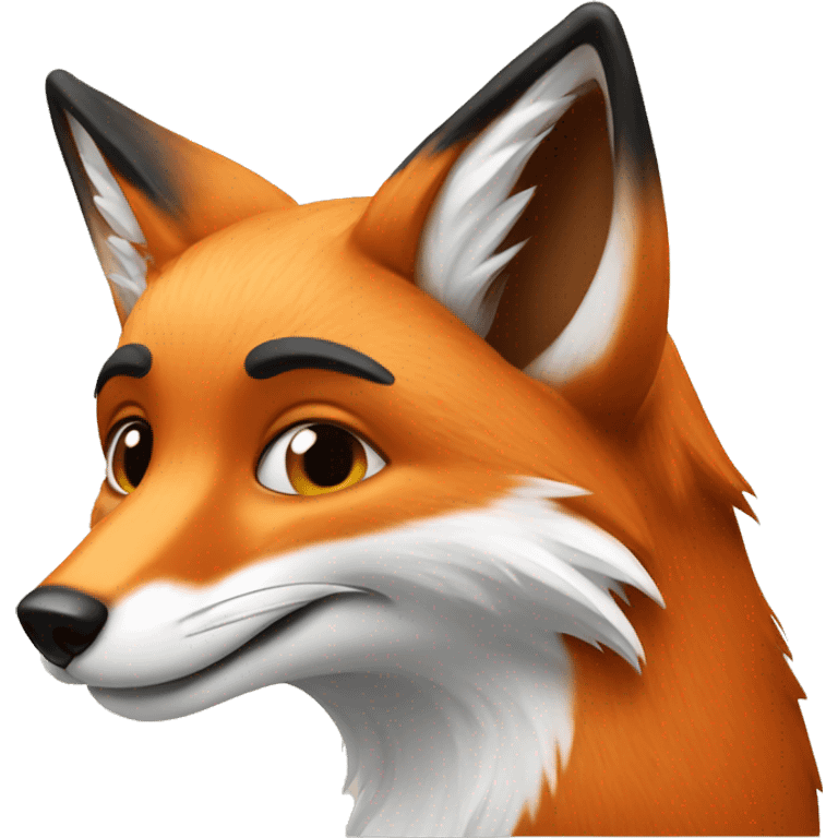 Fox grooming itself  emoji