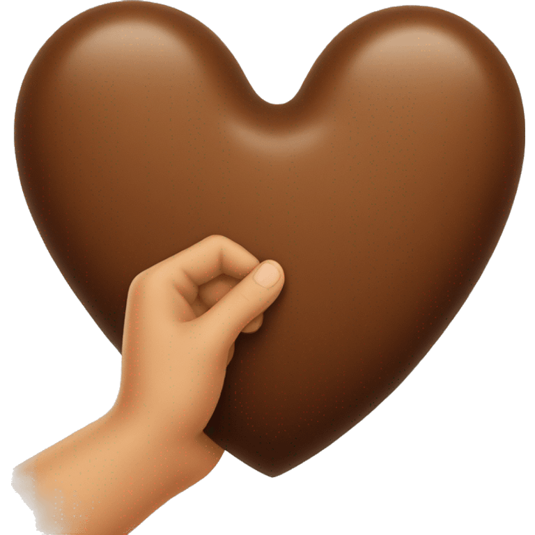 Brown heart in hand emoji