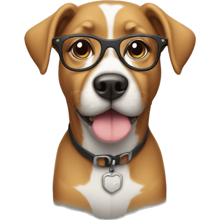 Dog wearing glasses  emoji