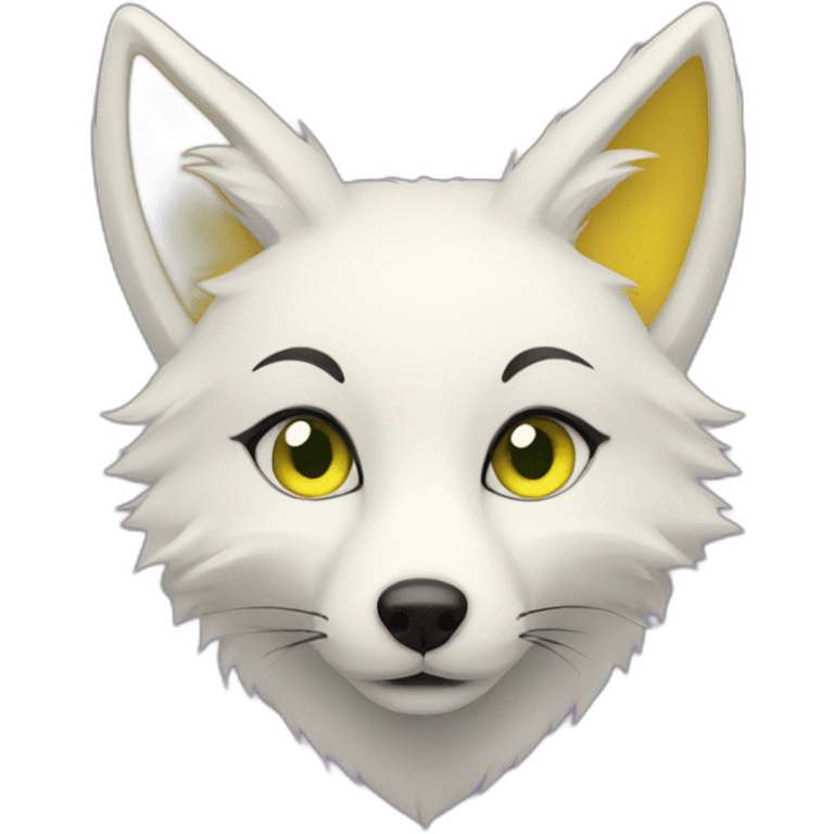 purple yellow white fox furry green eyes emoji