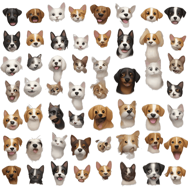 Cats and dogs emoji