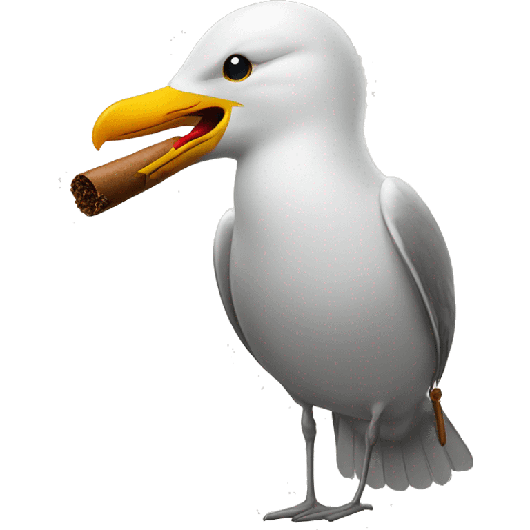 Seagull smoking cigar emoji