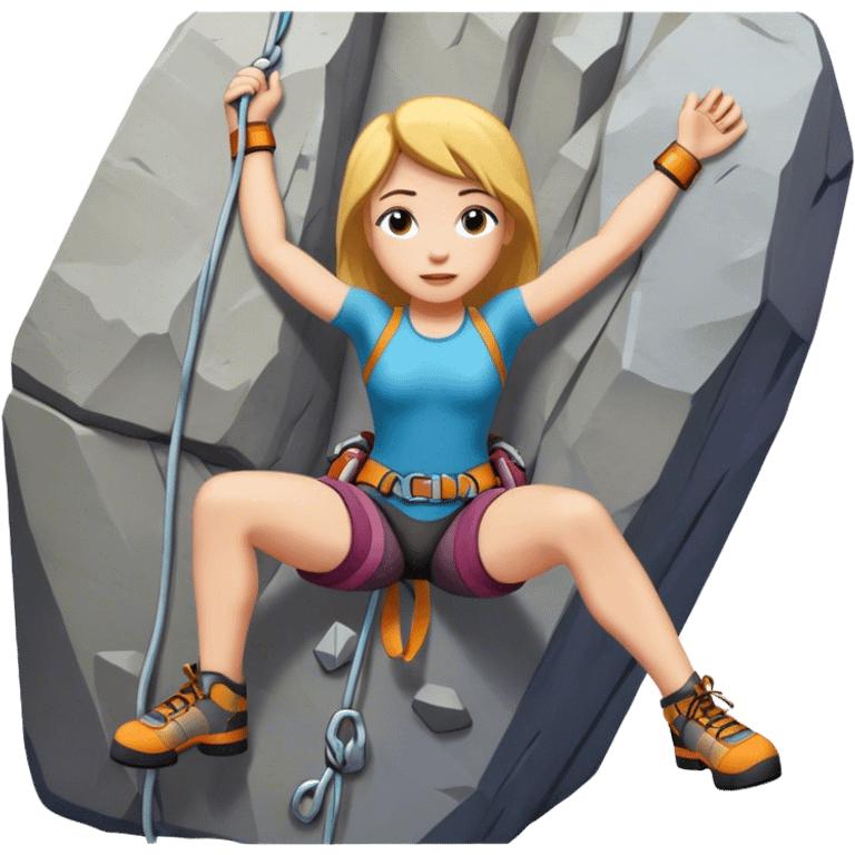 Maddie rock climbing emoji