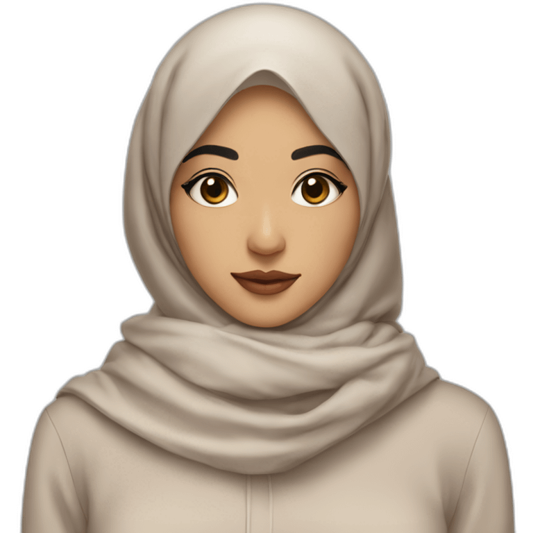 asian hijabi girl with thrifted clothes and fabulous eyebrows emoji