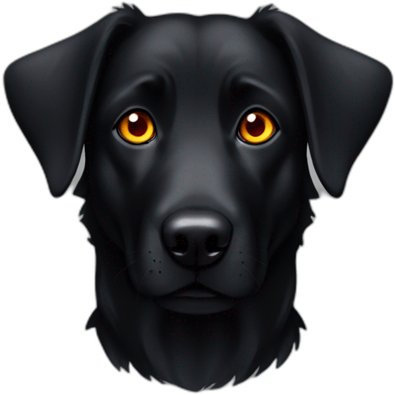 complete Black dog shepherd fiery eyes emoji