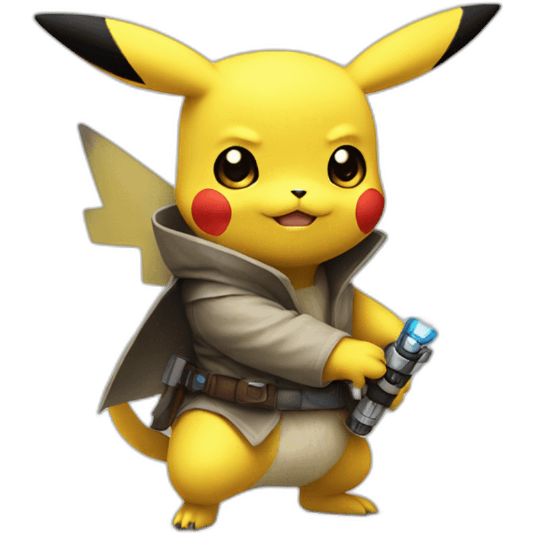 Pikachu with lightsaber emoji