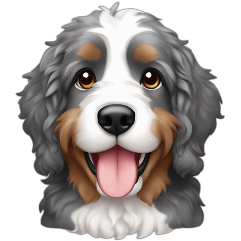 mini merle colored bernedoodle emoji