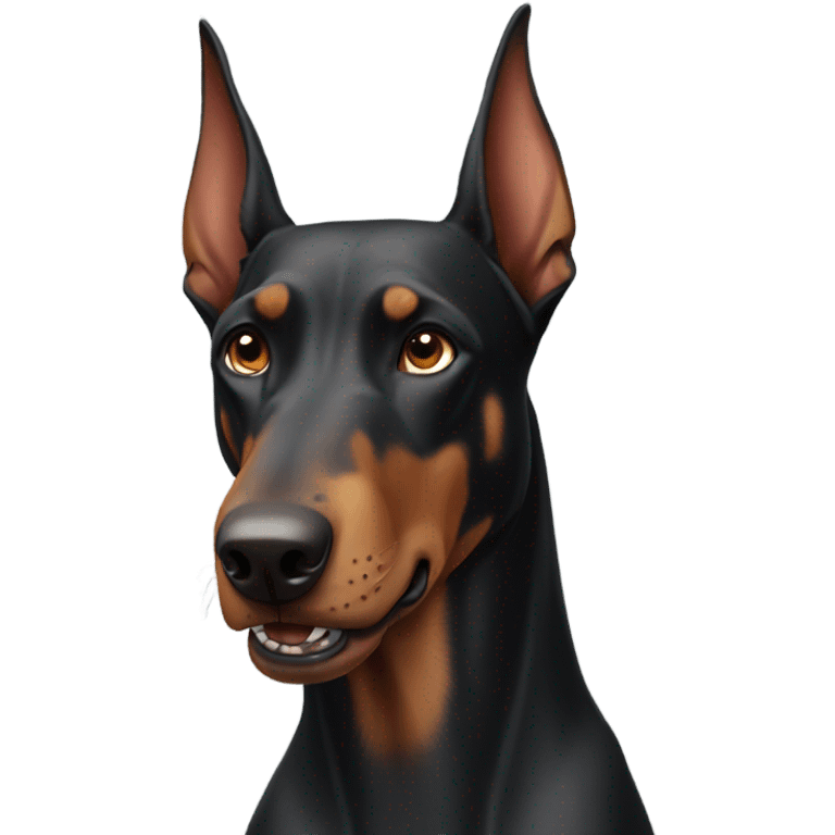 one doberman with one wolf  emoji