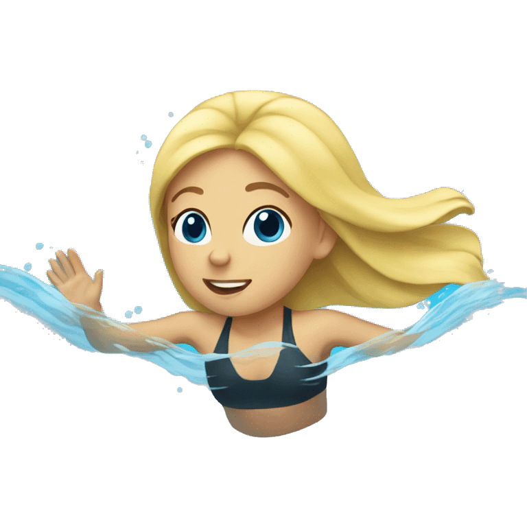 Blonde girl swimming emoji