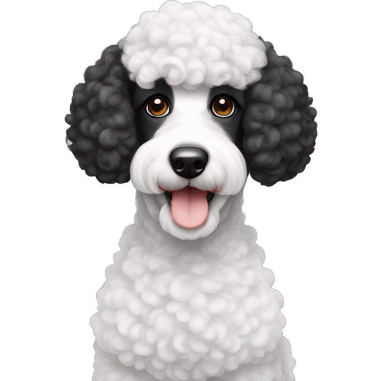 Poodle White and black con rulos emoji