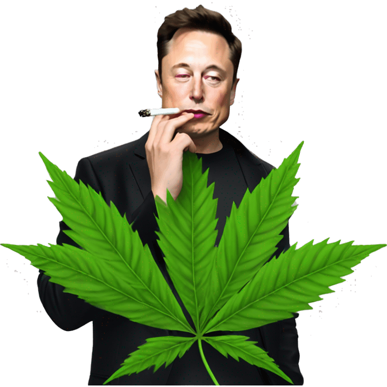 Elon Musk smoking weed emoji