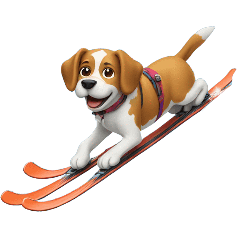 Dog skiing down a mountain emoji