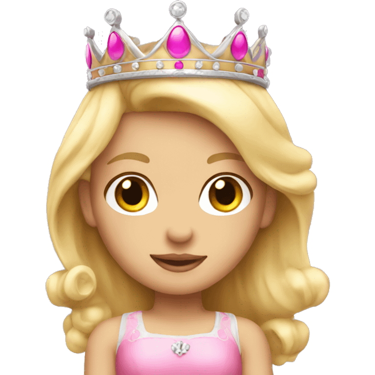 Blonde princess emoji girl with a pink crown emoji