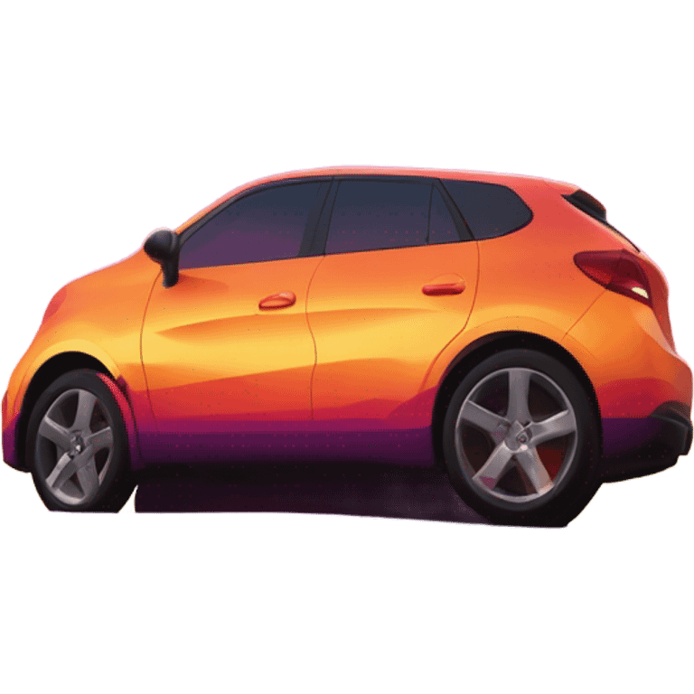 car on the view of sunset emoji