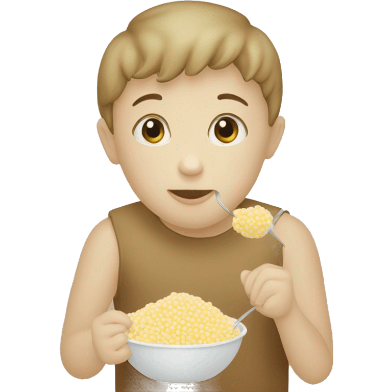 Child eating tapioca emoji