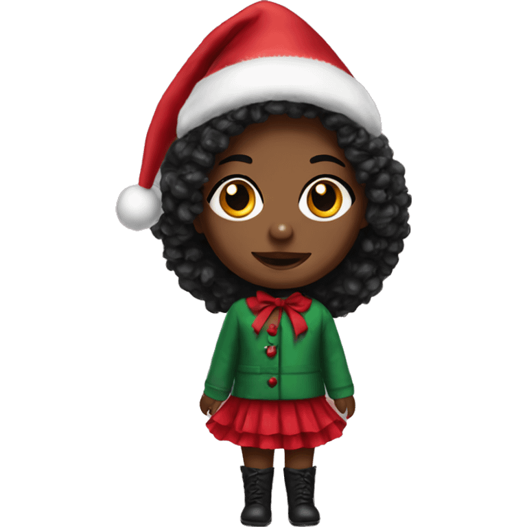 Black Christmas doll emoji