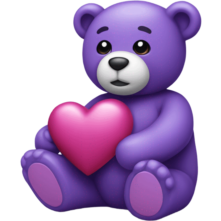 Purple teddy bear holding Purple Heart emoji