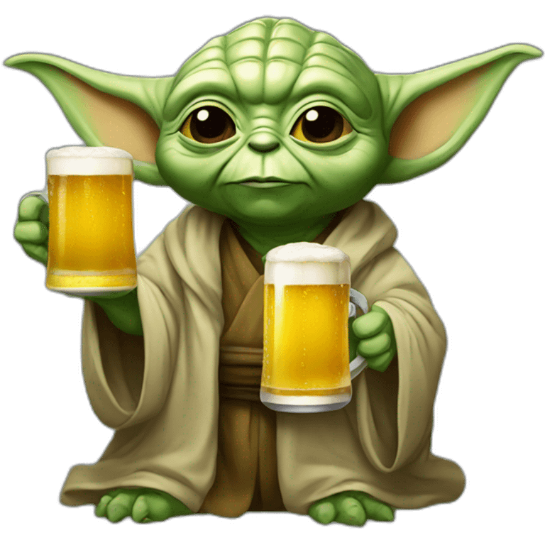 Yoda with beer emoji