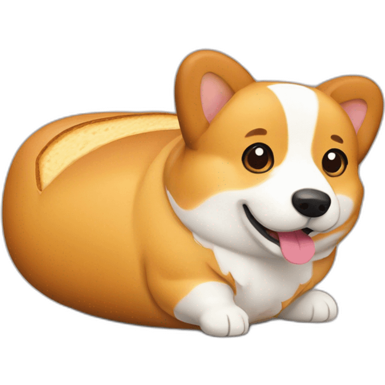 corgi shaped like a loaf of bread emoji