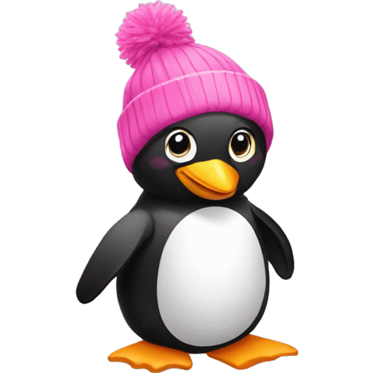 Pinguin wearing pink pull emoji