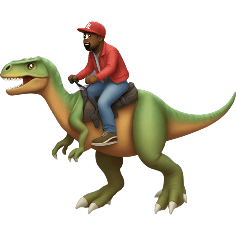 Kanye west riding dinosaur emoji