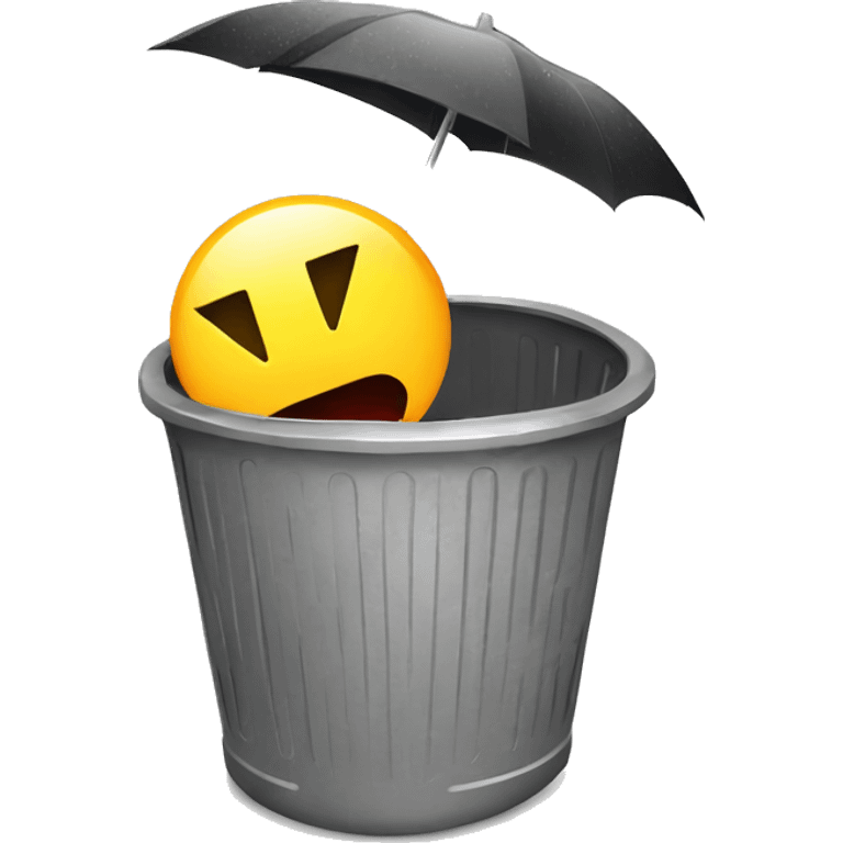 broken umbrella in trashcan vector emoji