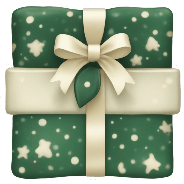 forest green and cream christmas present emoji