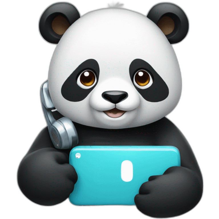 Panda with a phone emoji