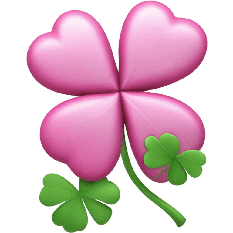 3D Four Leaf Pink Clover emoji