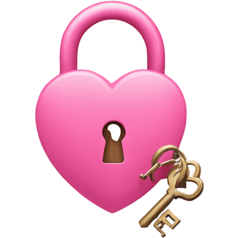 pink heart-shaped lock and key emoji