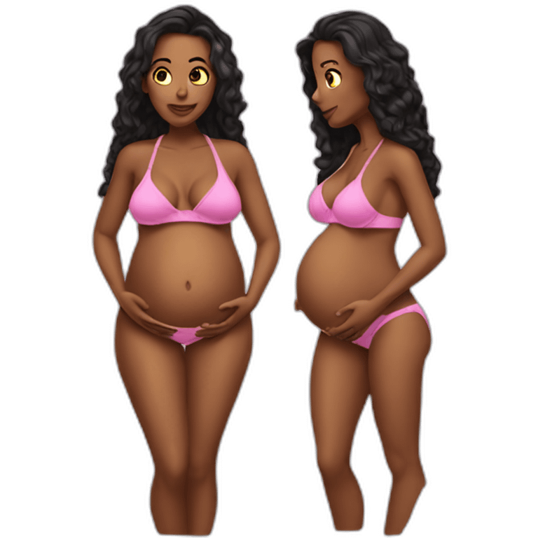 Sexywoman pregnant bikini emoji