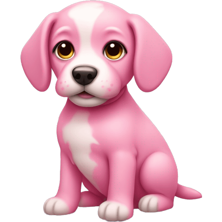 Pink puppy emoji