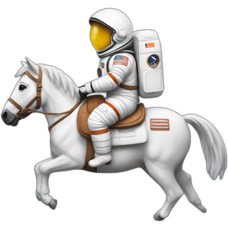 Astronaut riding on back of horse emoji