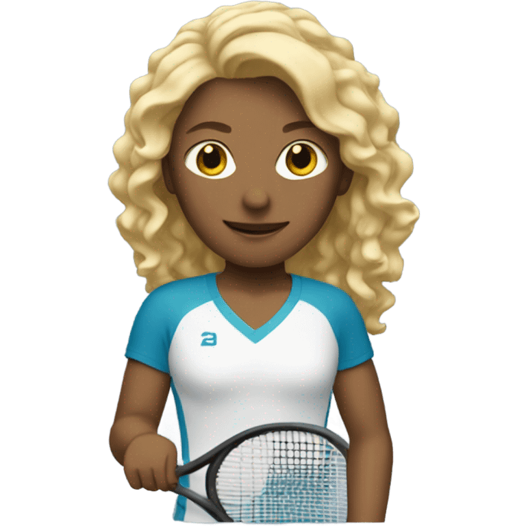 Tênis player with bonde hair  emoji