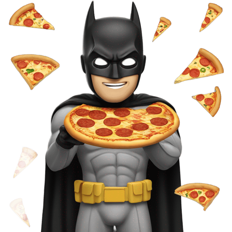 Batman with pizza emoji