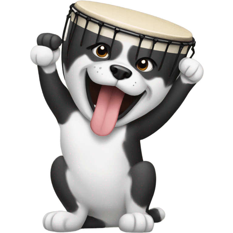 Dog drumming emoji